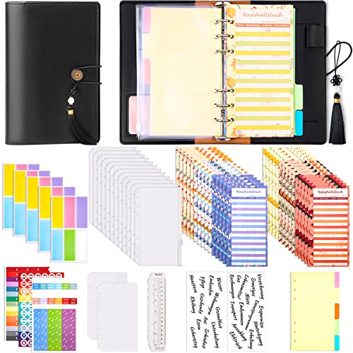 Budget Planner Tedesco A6 Con A6 In Pelle Pu Budget Binder Tedesco Budget Sticker Binder Divisore Linea Borse Etichette Adesivi Per Pianificatori Fina