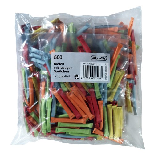 Herlitz 10733384-500 Bigliettini Stampati Con Detti Divertenti, Colori Assortiti