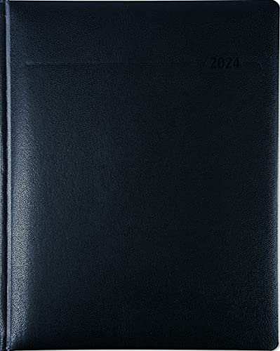 Manager-Timer Tucson Schwarz 2024 - Cheftimer 21,7X26,6 Cm - 1 Woche 2 Seiten - 160 Seiten - Tucson-Einband - Alpha Edition