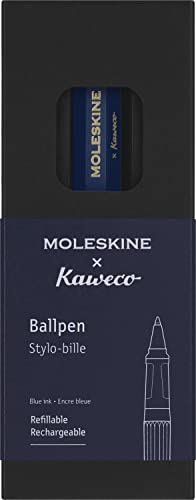 Moleskine X Kaweco, Penna A Sfera Ricaricabile In Plastica Abs, Per Scrivere E Prendere Appunti, Ricaricabile Con 1,0 Mm Di Inchiostro Blu Incluso, Co