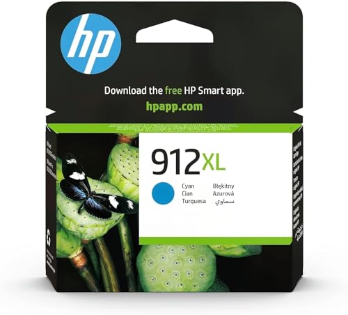 Hp 912Xl Ciano, 3Yl81Ae, Cartuccia Originale Hp Da 825 Pagine, Ad Alta Capacità, Compatibile Con Stampanti Hp Officejet Pro Serie 8010 E 8020