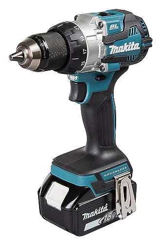 Makita Dhp489Rtj - Trapano Combinato Senza Spazzole Lxt Agli Ioni Di Litio, 18 V, Completo Di 2 Batterie Da 5,0 Ah E Caricabatterie, Fornito In Una Cu