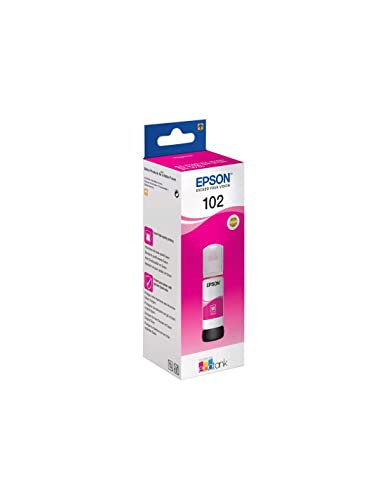 Epson Serie 102 Ecotank, Flaconi Di Inchiostro A 4 Colori, Inchiostri Dye E A Pigmenti, 70 Ml, Magenta