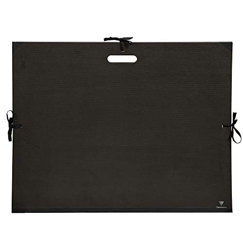 Clairefontaine 38929C - Cartella Portadisegni A 3 Lembi, Chiusura 3 Cordoni, 59X72 Cm, Nera
