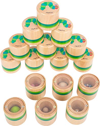 Small Foot Small Foot-11433 Bruco Maisazio Memo Uditivo, Memory D'Ascolto, Gioco Sensoriale In Scatolette Di Legno,16 Pezzi Very Hungry Caterpillar Gi