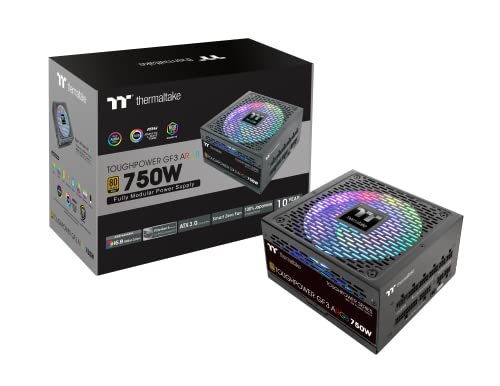 Thermaltake Toughpower Gf 3 Argb 750W | Alimentatore Pc-Atx 3.0 | Pcie Gen 5.0 | 80-Plus-Gold | Completamente Modulare | 140 Ventole Silenziose | Cert