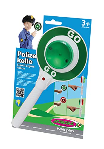 Jamara Segnale Stradale Polizei-Lato Stop And Go Con Funzione Luminosa, Robusto E Resistente, Facile Da Usare, Colore Bianco, 460308