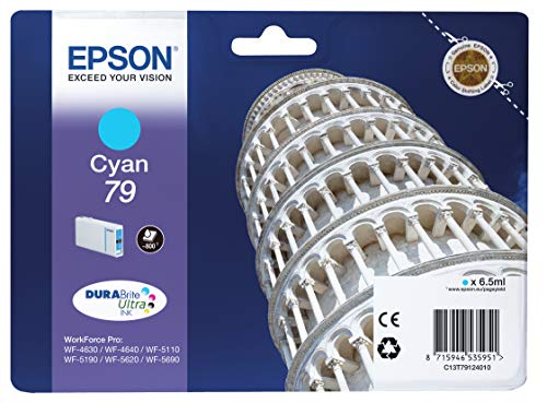 Epson 79 Serie Torre, Cartuccia Originale Getto D'Inchiostro Durabrite Ultra, Formato Standard, Ciano