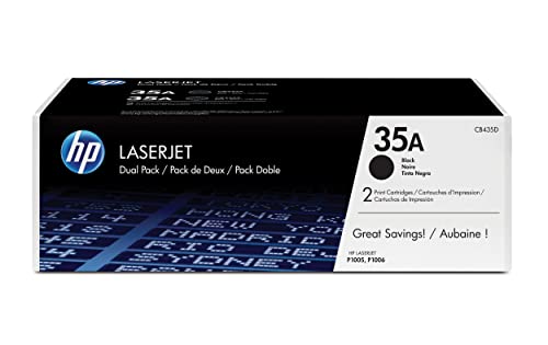 Hp 35A Cb435Ad, Multipack Da 2 Toner Originali Hp Da 1500 Pagine, Compatibile Con Le Stampanti Hp Laserjet P1005 E P1006, Nero