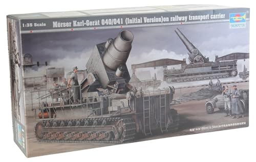 Trumpeter 00208 - Mortaio D'Assedio Semovente Mörser Karl 040/041 Su Trailer Per Trasporto Alla Ferrovia