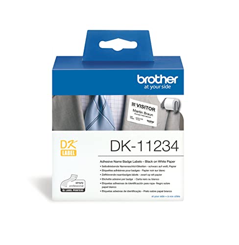 Brother Dk11234 - Carta - Autoadesiva - Nero Su Bianco - 60 X 86 Mm 260 Etichette (1 Rotolo(I) X 260) Etichette Fustellate