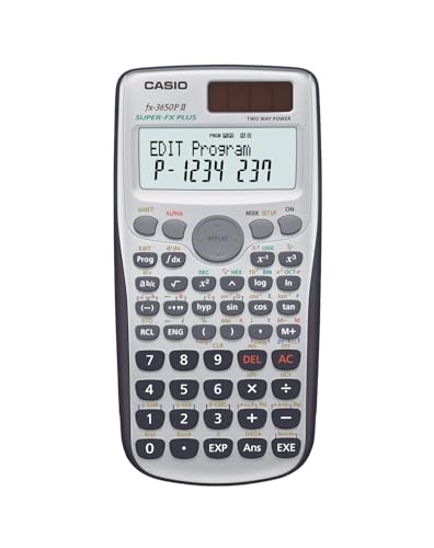 Casio Calcolatrice Programmabile Fx-3650P Ii Con 279 Funzioni, Display A 2 Righe, Batteria/Cella Solare