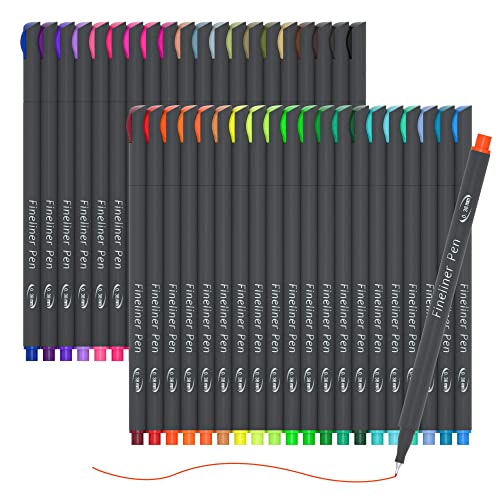 Confezione Da 46 Penne Colorate Per Pianificatore Per Diario, Penne Per Fineliner A 40 Colori Con 6 Diversi Stampini, Set Perfetto Per Il Calendario D