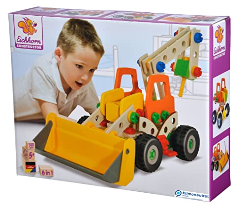 Simba- Constructor-Caricatore Per Bicicletta Giocattolo Versatile, 140 Pezzi, 6 Diverse Costruzioni Per Bambini Dai 6 Anni In Su, 100% Legno Fsc, Mult