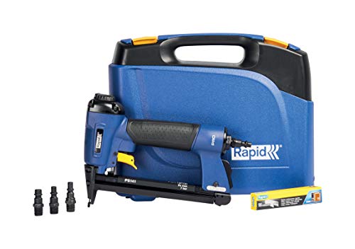 Rapid Pro Ps141 18Ga Cucitrice Pneumatica Con Impugnatura Ergonomica Per Chiodi N. 12, Ricarica Rapida, Profondità Di Infissione Regolabile, Include V