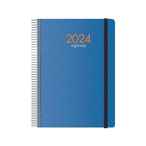 Dohe-Agenda, Giorno Pagina, Dimensioni 15 X 21 Cm, Colore: Nero 15 X 21 Cm Semana Vista Blu