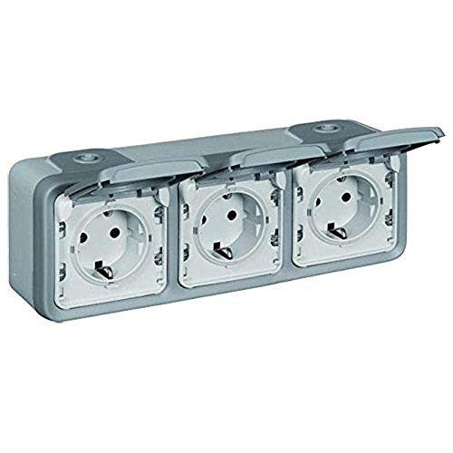 Legrand – 069743 Tripla Presa H Grigio Plexo Ii Monob. Sup Ref. 6565120103
