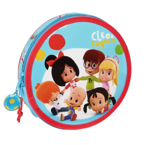 Plumier Rotondo 18 Pz. Cleo & Cuquin "Good Night", Blu, Taglia Unica