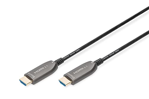 Digitus Hdmi Aoc Cavo Ibrido In Fibra Ottica, Hdmi 2.1, 30 M, 8K/60Hz, Uhd-Ii, Canale Ethernet, Hdr Earc Hdcp 2.2, Compatibile Con Tv/Beamer/Monitor,