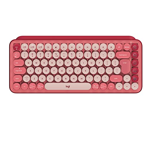 Logitech Pop Keys Tastiera Meccanica Wireless Con Tasti Emoji Personalizzabili, Layout Scandinavo Qwerty - Heartbreaker