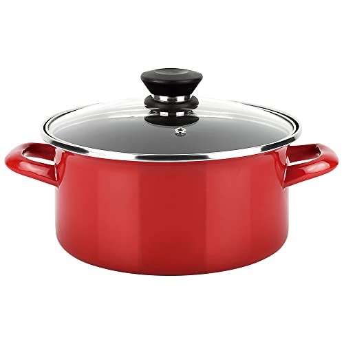 Olla Optimax + Tapa Roja Acero Aisi 430 Fagor Ø24X13Cm