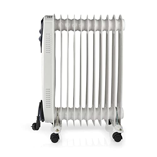 Nedis Htoi30Wt11 Radiatore Mobile A Olio, Bianco