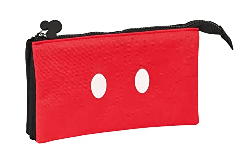 Portaoggetti Triplo Mickey Mouse Clubhouse Mickey Mood Rosso Nero (22 X 12 X 3 Cm)
