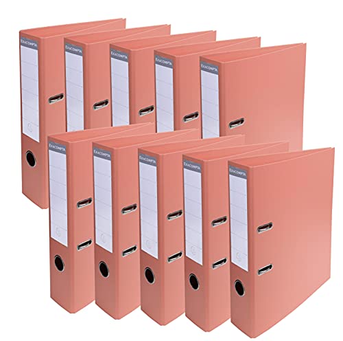 Exacompta Classeur A Levier Pvc A4 Dos De 70Mm, 10 Pezzi, Salmone Pastello