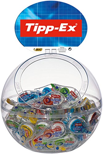 Bic 931860 - Correttore A Nastro Tipp-Ex "Mini Pocket Mouse Fashion", 5 Mm X 5 M, Espositore Da 40 Pezzi, 4 Versioni