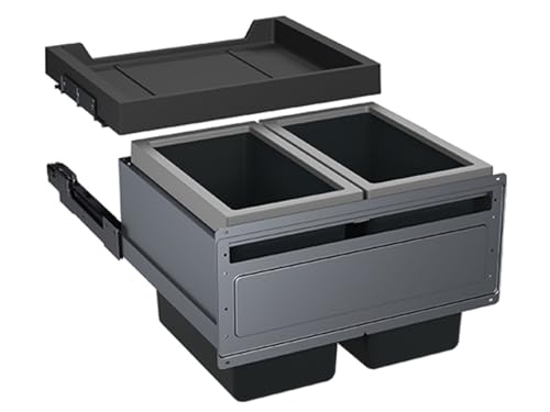Franke Fx60 - Pattumiera Da Incasso A 2 Scomparti, Per Cucina, Con Coperchio, 2 X 26 Litri