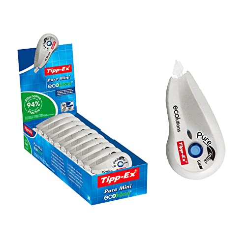 Tipp-Ex Ecolutions Pure Mini - Correttore A Nastro, 6 M X 5 Mm, Espositore Da 10 Pezzi