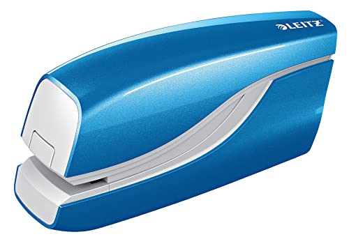 Leitz Cucitrice Elettrica, Capacità Fino A 10 Fogli, Alimentazione A Batteria, Gamma Wow, 55661036, Blu Metallizzato