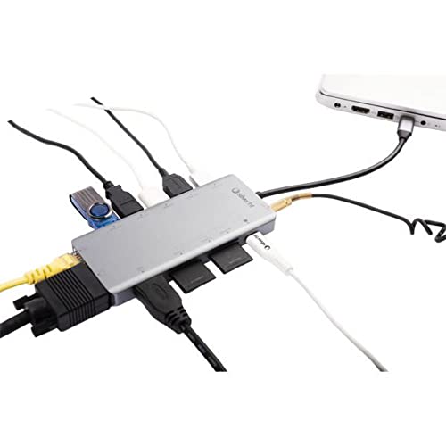 Silver Ht - Adattatore Type-C Hub 13 In 1, In Alluminio, Compatibile Con Macbook 2015/2016, Macbook Pro, Macbook Pro 2017, Macbook 2018 E Samsung Dex,