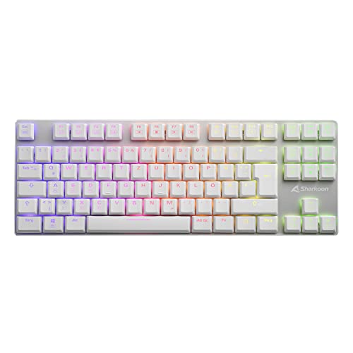 Sharkoon Purewriter Wh Tkl Kailh Blue De | Rgb - Kailh Low Profile Choc Blue