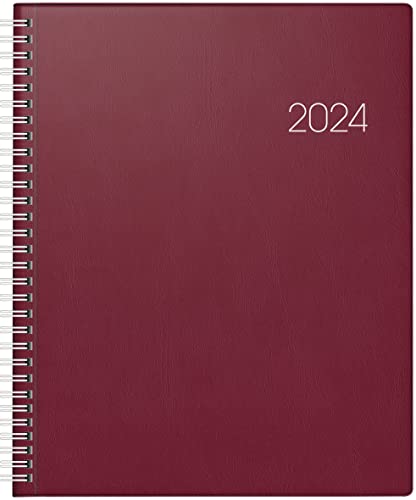 Brunnen Agenda Settimanale Modello Manager Wt 7 – Weektimer® 2024 2 Pagine = 1 Settimana Formato Foglio: 21 X 26 Cm, Rosso Vinaccia