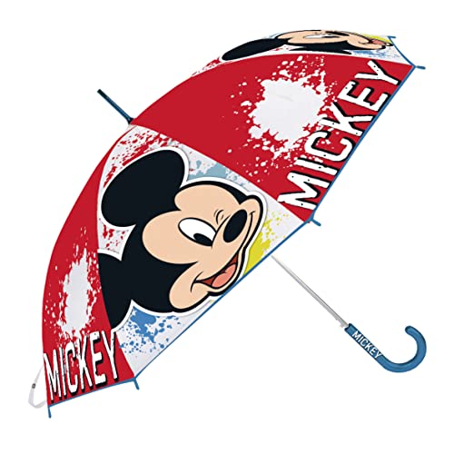Safta Ombrello Manuale Mickey Mouse Happy Smiles, 460 Mm, Rosso/Blu, Único