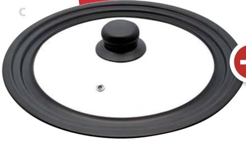 Elo 4003026 Coperchio Cucina Universale Coperchio Cucina Flessibile 24/26/28 Cm, Vetro, Acciaio Al Carbonio