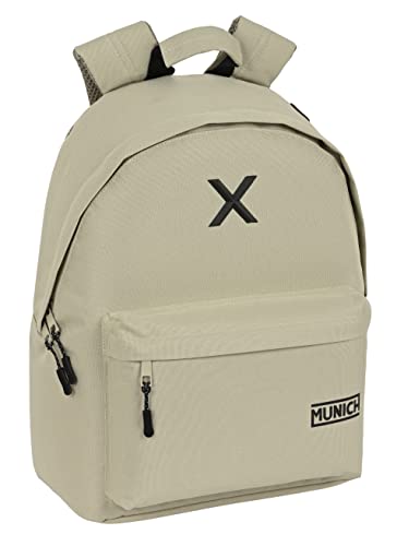 Safta Munich - Zaino Per Laptop Da 14,1", Ideale Per Giovani Di Diverse Età, Comodo E Versatile, Qualità E Resistenza, 31 X 16 X 41 Cm, Beige Talpa, B