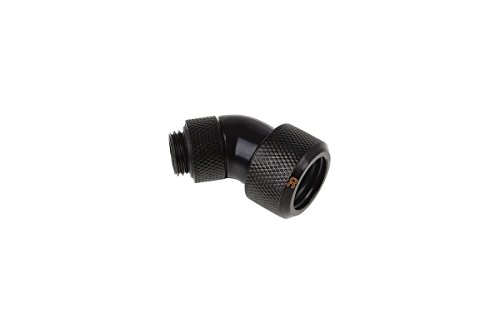 Alphacool 17409 Eiszapfen 16Mm Hardtube Compression Fitting 45° Rotatable G1/4 - Knurled - Deep Black Watercooling Raccordi