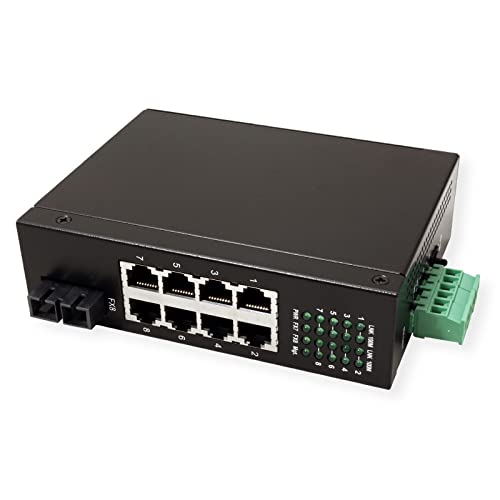 Roline Industrial Switch, 7X Rj-45, 1X Sc, Unmanaged