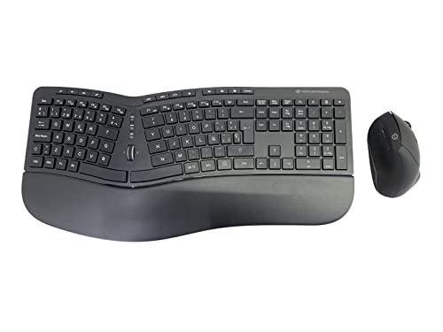 Conceptronic Orazio02Es Ergo - Set Tastiera Ergonomica E Mouse Verticale, Spagnolo