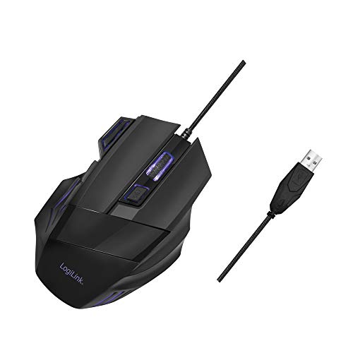 Logilink Id0202 - Mouse Da Gioco Ergonomico Usb 2.400 Dpi Con 6 Tasti Programmabili E Tasto Dpi, Nero