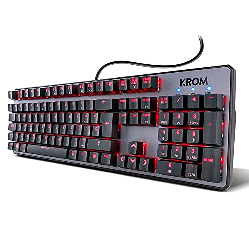 Krom Tastiera Gaming Kernel -Nxkromkrnl- Tastiera Meccanica, Numerica, Illuminazione Led Rgb, 9 Efectos Iluminacion, Silenziosa, Layout Spagnolo Qwert