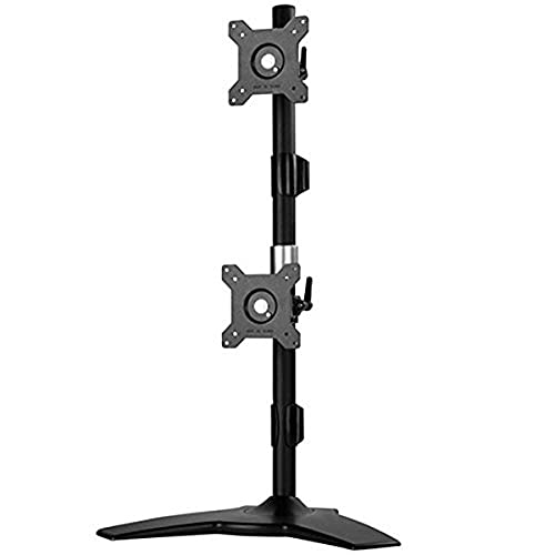 Silverstone Sst-Arm24Bs - Staffa Verticale Twin Double Arm Lcd Led Monitor, Monitor Fino A 24", With Tilt & Swivel (Tilt ±20°|Swivel ±20°|Rotate 360°)