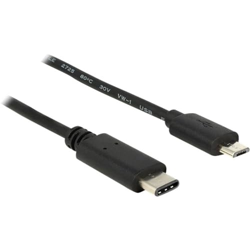 Delock Cavo Usb Type-C 2.0 Maschio > Usb 2.0 Micro-B Maschio 1,0 M Nero