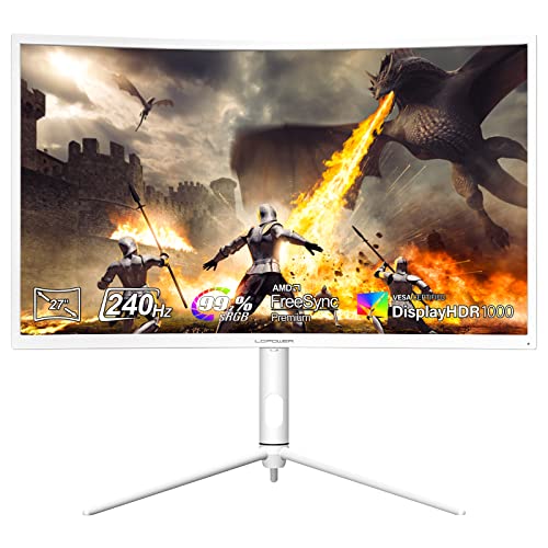 Lc-Power Monitor 27" Full Hd Va, 2560 X 1440, 1 Ms, Hdr 1000, Amd Freesync 240 Hz, 1000R, 16:9, 2500:1, Usb Hub (2X Usb-A), Usb Type C, Hidm 1.4, Dp 1