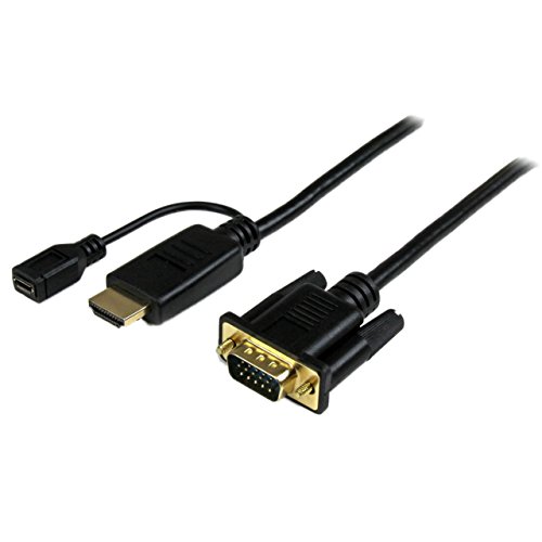 Startech.Com Cavo Convertitore Attivo Hdmi A Vga, Adattatore Hdmi A Vga M/M, 1920X1200 / 1080P Nero Da 91Cm