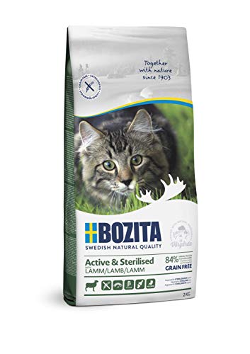 Bozita Agnello Attivo E Sterilizzato Senza Cereali – Cibo Secco Per Adulti Principalmente Gatti Che Vivono All'Aperto, 2 Kg