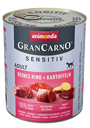 Animonda Grancarno Sensitiv Adult Cibo Per Cani, Alimento Umido Per Cani Adulti, Puro Manzo + Patate, 6 X 800 G