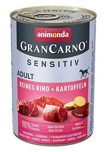 Animonda Grancarno Sensitiv Adult Cibo Per Cani, Alimento Umido Per Cani Adulti, Puro Manzo + Patate, 6 X 400 G